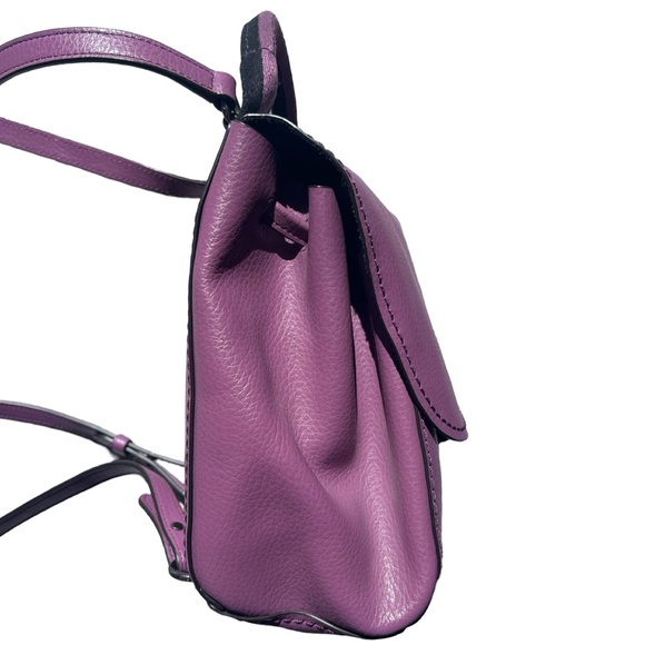 Coach Pebble Leather Convertible Derby Crossbody Backpack in Mauve - Picture 9 of 9